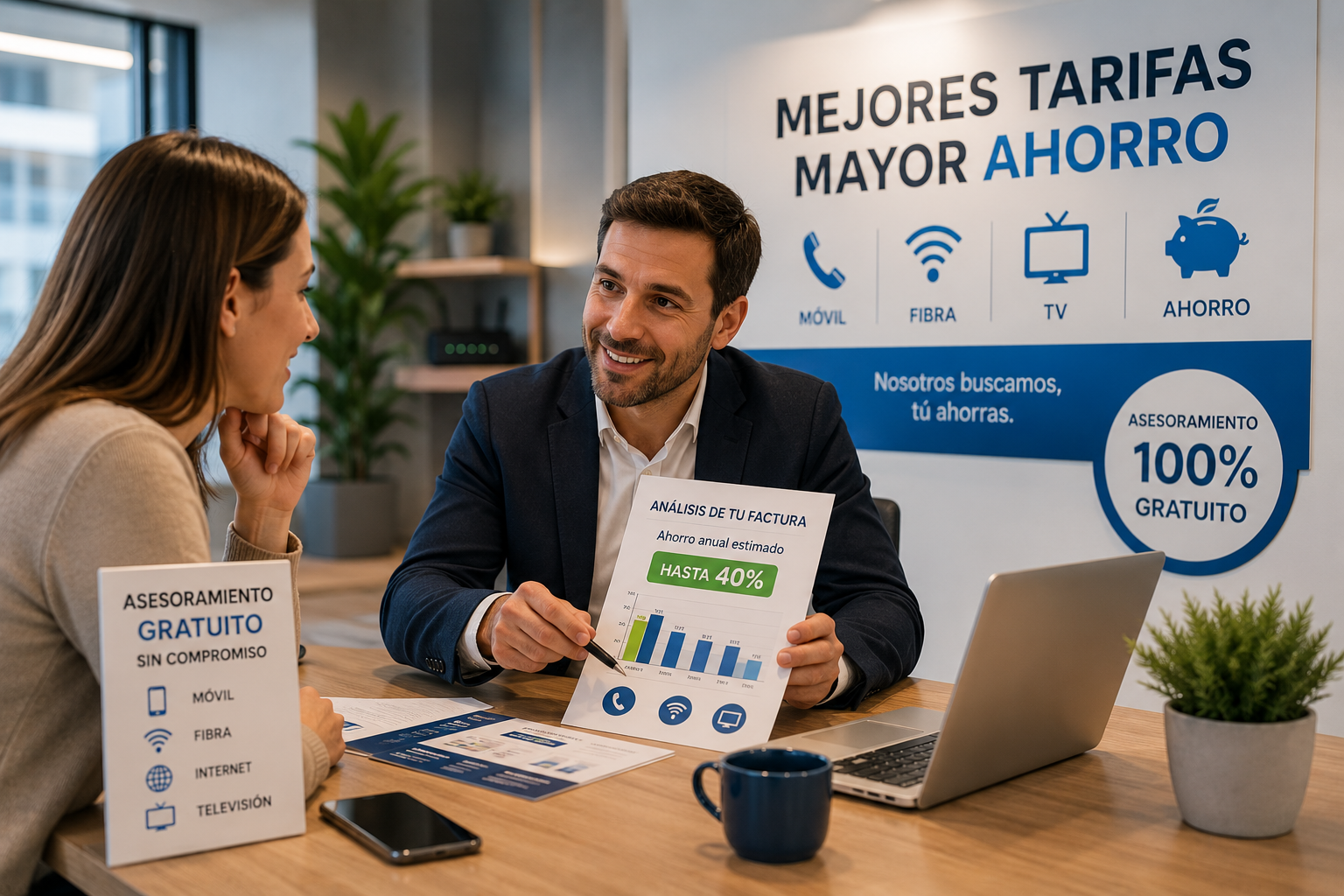 Asesoramiento gratuito para ahorro en telefonía, fibra e internet